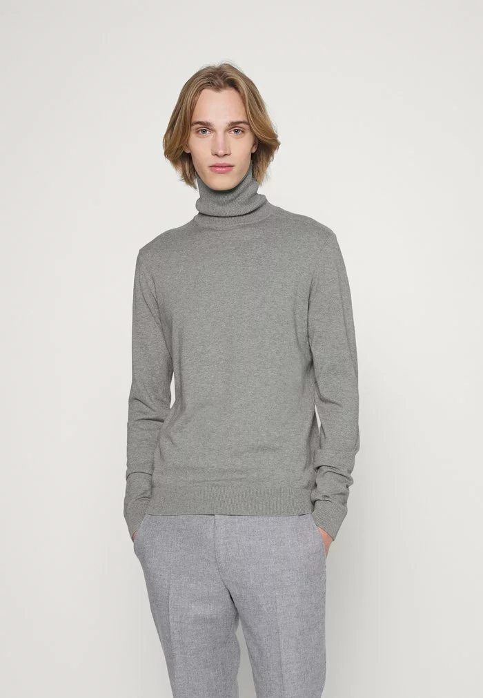 Selected Homme SLHBERG ROLL NECK - Pullover - Medium Grey Melange 1 Selected Homme SLHBERG ROLL NECK - Pullover - Medium Grey Melange