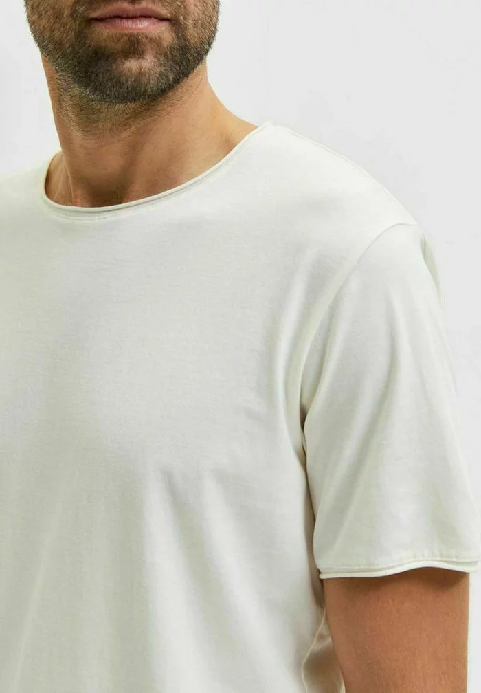 Selected Homme T-shirt Basique - Egret 5 Selected Homme T-shirt Basique - Egret – Image 5