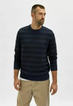 Selected Homme SLHALFIE CREW CAMP - Pullover - Sky Captain