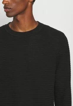 Selected Homme SLHMASEI CREW NECK - Pullover - Black -Selected Homme Soldes Boutique d5728c178e4a400a84e0aecb3269eef7
