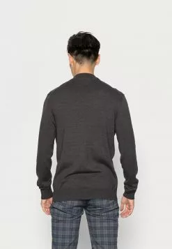 Selected Homme SLHBRADY MOCK NECK - Pullover - Dark Grey Melange -Selected Homme Soldes Boutique d8d4f09be597433a881947b82510d87d