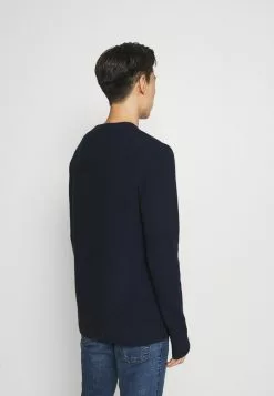 Selected Homme SLHIRVEN BUTTON CREW - Pullover - Navy Blazer -Selected Homme Soldes Boutique d92055dc937b4a0bae26622736fb72b9