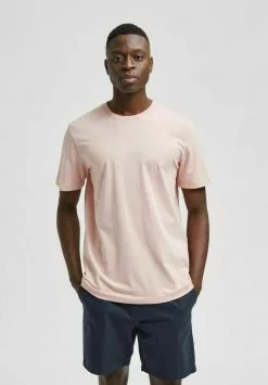 Selected Homme SLHNORMAN SS O-NECK S NOOS - T-shirt Basique - Silver Pink