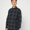 Selected Homme SLHLOOSEALFRED OVERSHIRT CHECK - Chemise - Demitasse