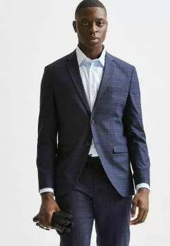 Selected Homme KOMFORTSTRETCH FENSTERKARO - Blazer - Dark Blue -Selected Homme Soldes Boutique de6bae19c4c34df6988a109f25117887