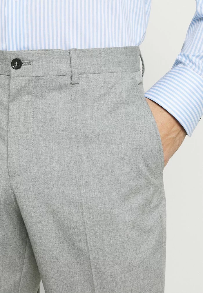 Selected Homme SLHSLIM MYLOLOGAN CROP SUIT - Costume - Light Grey Melange 10 Selected Homme SLHSLIM MYLOLOGAN CROP SUIT - Costume - Light Grey Melange – Image 10