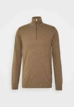 Selected Homme SLHBERG HALF ZIP - Pullover - Teak Melange -Selected Homme Soldes Boutique e3198108afd9468daab172562404e00a