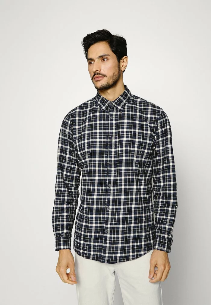 Selected Homme SLHSLIMISAC SHIRT CAMP - Chemise - Dark Blue/white 1 Selected Homme SLHSLIMISAC SHIRT CAMP - Chemise - Dark Blue/white