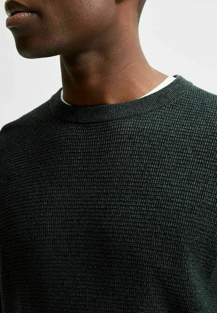 Selected Homme Pullover - Dark Green Mottled Green 5 Selected Homme Pullover - Dark Green Mottled Green – Image 5