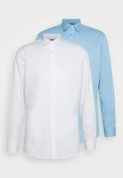 Selected Homme SLHSLIMMULTI 2 PACK - Chemise Classique - White/light Blue -Selected Homme Soldes Boutique e4e542ed4c0448f59bb4e7bca7b80075