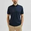 Selected Homme SLHFAVE ZIP - Polo - Sky Captain