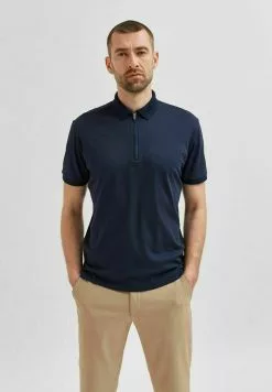 Selected Homme SLHFAVE ZIP - Polo - Sky Captain