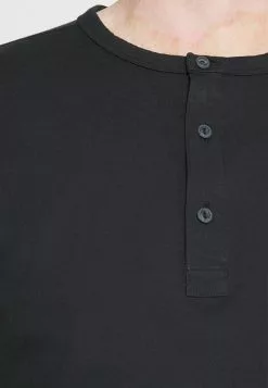 Selected Homme SLHBAKER SPLIT NECK TEE - T-shirt à Manches Longues - Black -Selected Homme Soldes Boutique e92f2d409d9243e6babe80714dcdd705