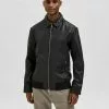 Selected Homme FARBIGE - Veste En Cuir - Black