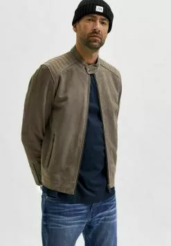 Selected Homme ICONIC - Veste En Cuir - Morel -Selected Homme Soldes Boutique ebdd558d765743849317c864fb4291b1
