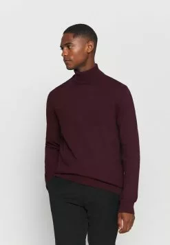 Selected Homme SLHBERG ROLL NECK - Pullover - Winetasting Melange