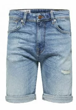 Selected Homme Short En Jean - Light Blue Denim