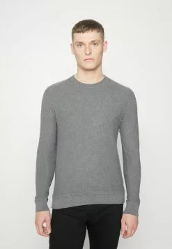 Selected Homme SLHMACK CREW NECK CAMP - Pullover - Dark Grey Melange