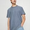 Selected Homme SLHRELAXTRISTAN STRIPE O NECK - T-shirt Imprimé - Federal Blue/egret