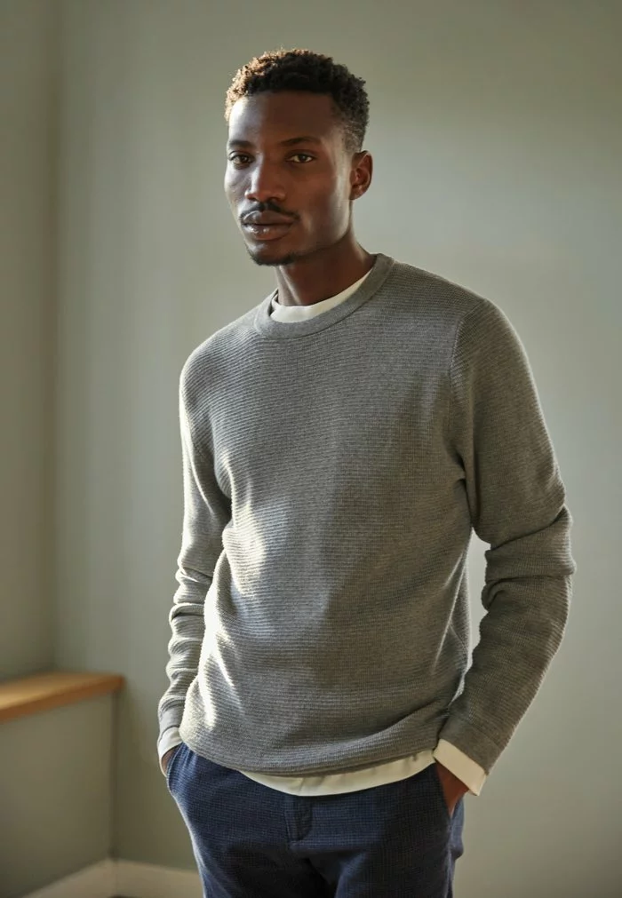 Selected Homme Pullover - Medium Grey Melange 2 Selected Homme Pullover - Medium Grey Melange – Image 2