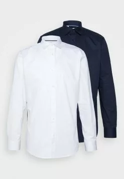 Selected Homme SLHSLIMMULTI 2 PACK - Chemise Classique - White/navy -Selected Homme Soldes Boutique f75a7fb649ec4bd7bc7ffd967c15da22