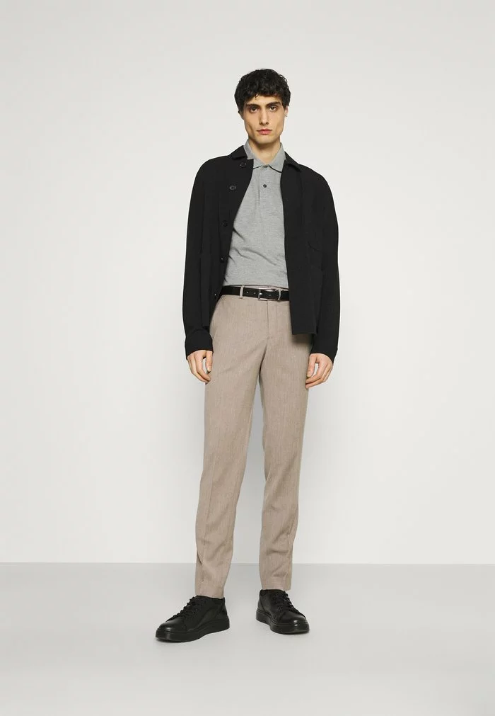 Selected Homme NEO - Polo - Medium Grey Melange 2 Selected Homme NEO - Polo - Medium Grey Melange – Image 2