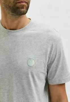 Selected Homme BESTICKTER - T-shirt Basique - Grey Melange -Selected Homme Soldes Boutique f99444275b674803a5dfc7b0277125b6
