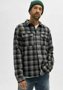 Selected Homme LOOSE FIT - Chemise - Grey -Selected Homme Soldes Boutique fa30024fcea64d6bbb1ecd8aa3172ee3