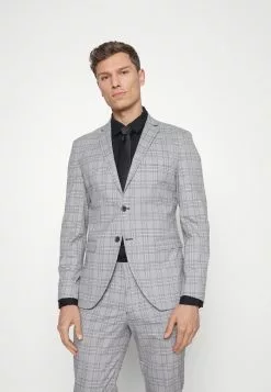 Selected Homme SLHMYLOLOGAN CHECK SUIT - Costume - Grey