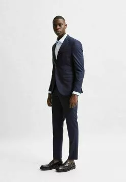 Selected Homme KOMFORTSTRETCH FENSTERKARO - Blazer - Dark Blue -Selected Homme Soldes Boutique fae96feafe814634aacf39d082511830