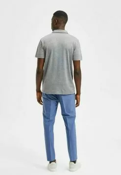 Selected Homme KURZÄRME - Polo - Medium Grey Melange -Selected Homme Soldes Boutique fb8f919ec6c54ac5858c4417adf30890
