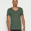 Selected Homme SLHNEWMERCE O-NECK TEE - T-shirt Basique - Cilantro/melange